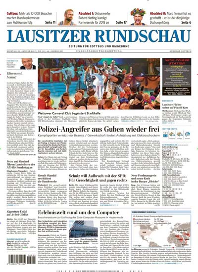 Titelbild der Ausgabe 59/2024 von Lausitzer Rundschau. Diese Zeitschrift und viele weitere Zeitungsabos als Abo oder epaper bei United Kiosk online kaufen.