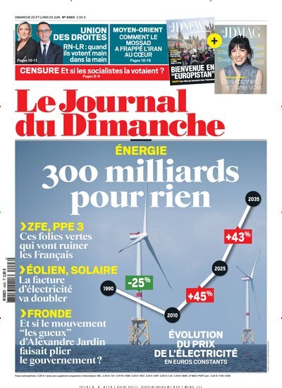 Titelbild der Ausgabe 25/2025 von Le Journal du Dimanche. Diese Zeitschrift und viele weitere Wirtschaftsmagazine und Politikmagazine als Abo oder epaper bei United Kiosk online kaufen.