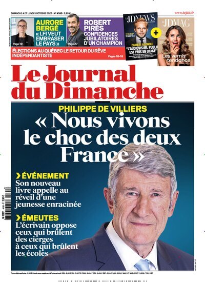 Titelbild der Ausgabe 40/2026 von Le Journal du Dimanche. Diese Zeitschrift und viele weitere Wirtschaftsmagazine und Politikmagazine als Abo oder epaper bei United Kiosk online kaufen.