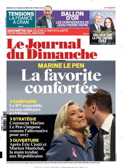 Titelbild der Ausgabe 43/2026 von Le Journal du Dimanche. Diese Zeitschrift und viele weitere Wirtschaftsmagazine und Politikmagazine als Abo oder epaper bei United Kiosk online kaufen.