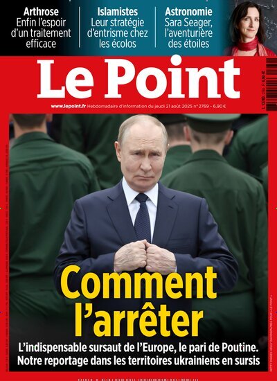 Titelbild der Ausgabe 34/2025 von Le Point. Diese Zeitschrift und viele weitere Wirtschaftsmagazine und Politikmagazine als Abo oder epaper bei United Kiosk online kaufen.