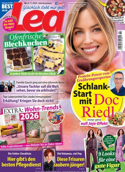 Titelbild der Ausgabe 2/2026 von Lea. Diese Zeitschrift und viele weitere Frauenzeitschriften als Abo oder epaper bei United Kiosk online kaufen.