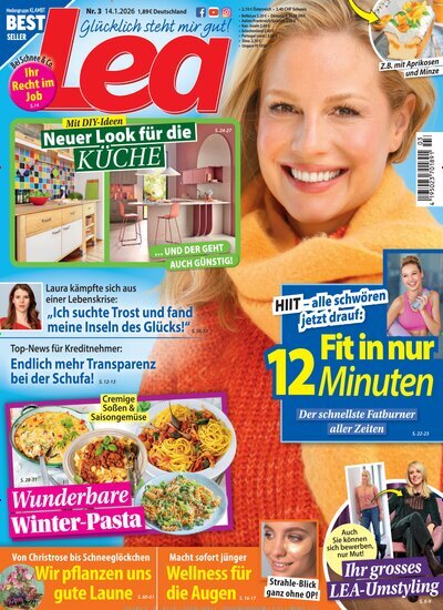 Titelbild der Ausgabe 3/2026 von Lea. Diese Zeitschrift und viele weitere Frauenzeitschriften als Abo oder epaper bei United Kiosk online kaufen.
