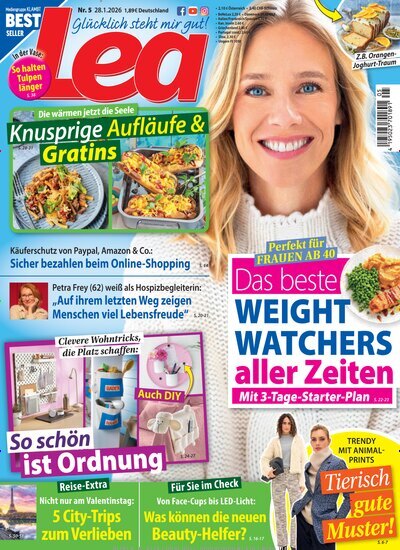 Titelbild der Ausgabe 5/2026 von Lea. Diese Zeitschrift und viele weitere Frauenzeitschriften als Abo oder epaper bei United Kiosk online kaufen.