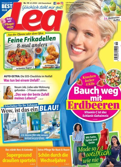 Titelbild der Ausgabe 19/2026 von Lea. Diese Zeitschrift und viele weitere Frauenzeitschriften als Abo oder epaper bei United Kiosk online kaufen.