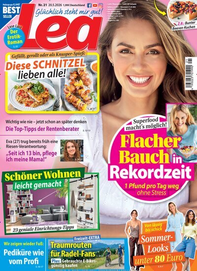 Titelbild der Ausgabe 21/2026 von Lea. Diese Zeitschrift und viele weitere Frauenzeitschriften als Abo oder epaper bei United Kiosk online kaufen.