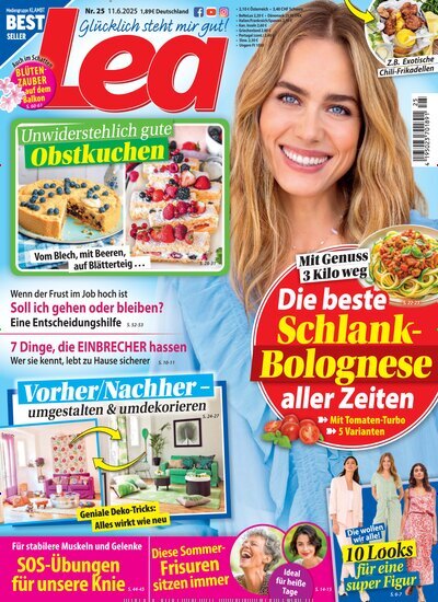 Titelbild der Ausgabe 25/2025 von Lea. Diese Zeitschrift und viele weitere Frauenzeitschriften als Abo oder epaper bei United Kiosk online kaufen.