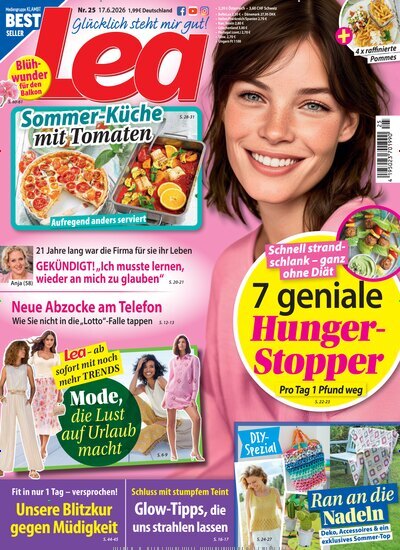 Titelbild der Ausgabe 25/2026 von Lea. Diese Zeitschrift und viele weitere Frauenzeitschriften als Abo oder epaper bei United Kiosk online kaufen.