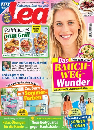 Titelbild der Ausgabe 26/2025 von Lea. Diese Zeitschrift und viele weitere Frauenzeitschriften als Abo oder epaper bei United Kiosk online kaufen.