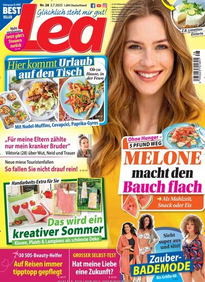 Titelbild der Ausgabe 28/2025 von Lea. Diese Zeitschrift und viele weitere Frauenzeitschriften als Abo oder epaper bei United Kiosk online kaufen.