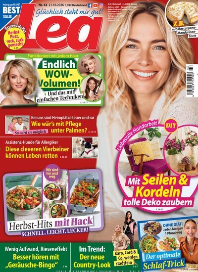 Titelbild der Ausgabe 43/2026 von Lea. Diese Zeitschrift und viele weitere Frauenzeitschriften als Abo oder epaper bei United Kiosk online kaufen.