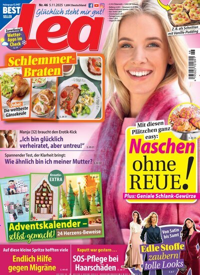 Titelbild der Ausgabe 46/2025 von Lea. Diese Zeitschrift und viele weitere Frauenzeitschriften als Abo oder epaper bei United Kiosk online kaufen.