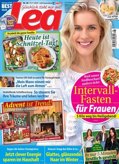 Titelbild der Ausgabe 48/2025 von Lea. Diese Zeitschrift und viele weitere Frauenzeitschriften als Abo oder epaper bei United Kiosk online kaufen.