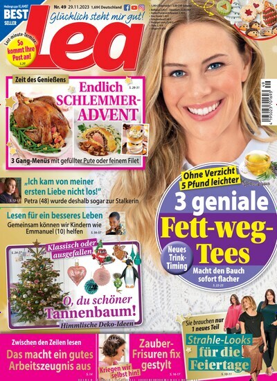 Titelbild der Ausgabe 49/2023 von Lea. Diese Zeitschrift und viele weitere Frauenzeitschriften als Abo oder epaper bei United Kiosk online kaufen.
