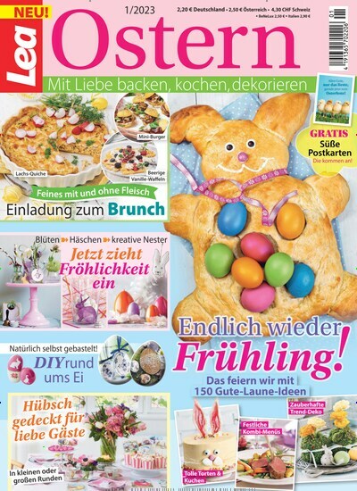 Titelbild der Ausgabe 1/2023 von Lea Ostern. Diese Zeitschrift und viele weitere Kochzeitschriften und Backzeitschriften als Abo oder epaper bei United Kiosk online kaufen.