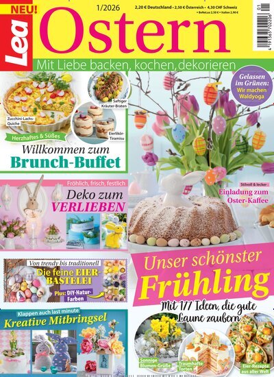 Titelbild der Ausgabe 1/2026 von Lea Ostern. Diese Zeitschrift und viele weitere Kochzeitschriften und Backzeitschriften als Abo oder epaper bei United Kiosk online kaufen.