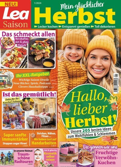 Titelbild der Ausgabe 1/2024 von Lea Saison. Diese Zeitschrift und viele weitere Frauenzeitschriften als Abo oder epaper bei United Kiosk online kaufen.