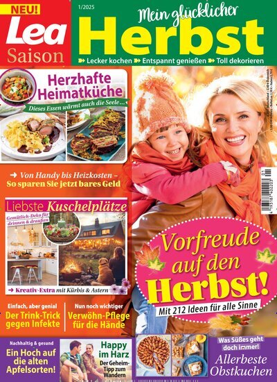 Titelbild der Ausgabe 1/2025 von Lea Saison. Diese Zeitschrift und viele weitere Frauenzeitschriften als Abo oder epaper bei United Kiosk online kaufen.