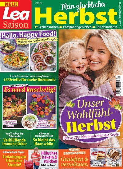 Titelbild der Ausgabe 1/2026 von Lea Saison. Diese Zeitschrift und viele weitere Frauenzeitschriften als Abo oder epaper bei United Kiosk online kaufen.