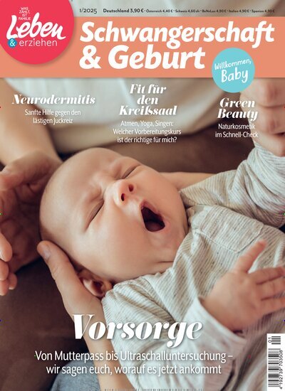 Titelbild der Ausgabe 1/2025 von leben & erziehen Schwangerschaft & Geburt. Diese Zeitschrift und viele weitere Elternzeitschriften und Tierzeitschriften als Abo oder epaper bei United Kiosk online kaufen.