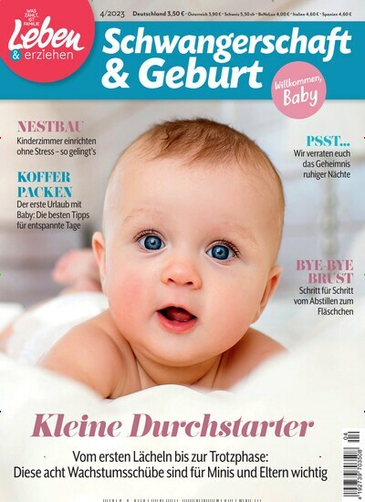 Titelbild der Ausgabe 4/2023 von leben & erziehen Schwangerschaft & Geburt. Diese Zeitschrift und viele weitere Elternzeitschriften und Tierzeitschriften als Abo oder epaper bei United Kiosk online kaufen.