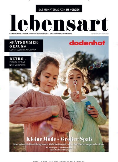 Titelbild der Ausgabe 9/2025 von lebensart - Hamburg Nord, Lübeck, Norderstedt, Ahrensburg. Diese Zeitschrift und viele weitere Lifestylemagazine und Peoplemagazine als Abo oder epaper bei United Kiosk online kaufen.