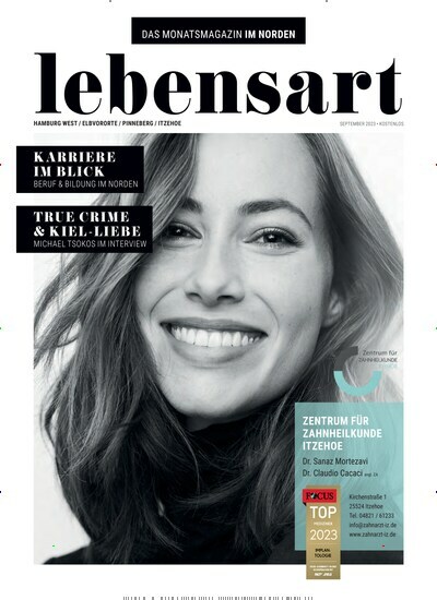 Titelbild der Ausgabe 9/2023 von lebensart - Hamburg West, Elbvororte, Pinneberg, Itzehoe. Diese Zeitschrift und viele weitere Lifestylemagazine und Peoplemagazine als Abo oder epaper bei United Kiosk online kaufen.