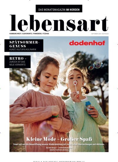 Titelbild der Ausgabe 9/2025 von lebensart - Hamburg West, Elbvororte, Pinneberg, Itzehoe. Diese Zeitschrift und viele weitere Lifestylemagazine und Peoplemagazine als Abo oder epaper bei United Kiosk online kaufen.