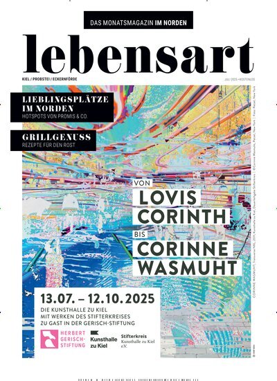 Titelbild der Ausgabe 7/2025 von lebensart - Kiel, Probstei, Eckernförde. Diese Zeitschrift und viele weitere Lifestylemagazine und Peoplemagazine als Abo oder epaper bei United Kiosk online kaufen.