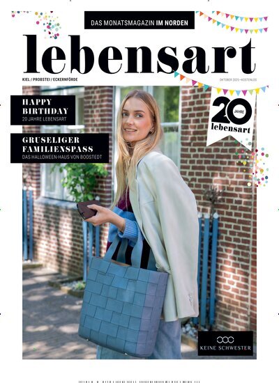 Titelbild der Ausgabe 10/2025 von lebensart - Kiel, Probstei, Eckernförde. Diese Zeitschrift und viele weitere Lifestylemagazine und Peoplemagazine als Abo oder epaper bei United Kiosk online kaufen.