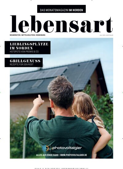 Titelbild der Ausgabe 7/2025 von lebensart - Neumünster, Mittelholstein, Rendsburg. Diese Zeitschrift und viele weitere Lifestylemagazine und Peoplemagazine als Abo oder epaper bei United Kiosk online kaufen.