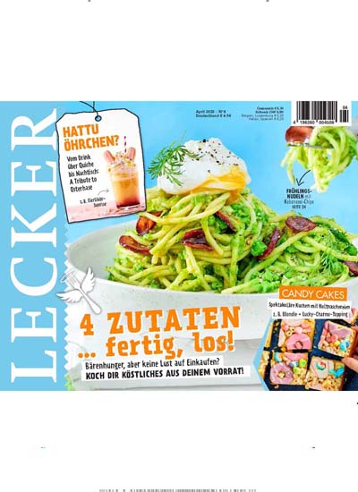 Titelbild der Ausgabe 4/2023 von Lecker. Diese Zeitschrift und viele weitere Kochzeitschriften und Backzeitschriften als Abo oder epaper bei United Kiosk online kaufen.