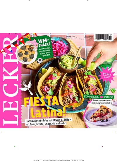 Titelbild der Ausgabe 7/2026 von Lecker. Diese Zeitschrift und viele weitere Kochzeitschriften und Backzeitschriften als Abo oder epaper bei United Kiosk online kaufen.