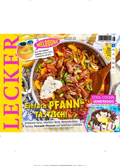 Titelbild der Ausgabe 8/2026 von Lecker. Diese Zeitschrift und viele weitere Kochzeitschriften und Backzeitschriften als Abo oder epaper bei United Kiosk online kaufen.