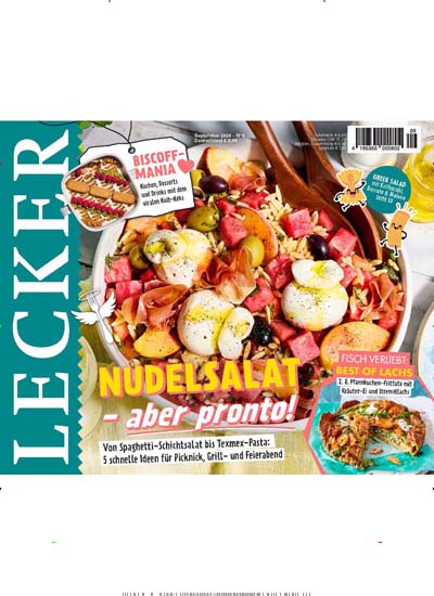Titelbild der Ausgabe 9/2026 von Lecker. Diese Zeitschrift und viele weitere Kochzeitschriften und Backzeitschriften als Abo oder epaper bei United Kiosk online kaufen.