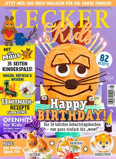 Titelbild der Ausgabe 1/2023 von Lecker Kids. Diese Zeitschrift und viele weitere Kochzeitschriften und Backzeitschriften als Abo oder epaper bei United Kiosk online kaufen.