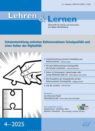 Titelbild der Ausgabe 4/2025 von Lehren & Lernen. Diese Zeitschrift und viele weitere Zeitschriften für Pädagogik als Abo oder epaper bei United Kiosk online kaufen.
