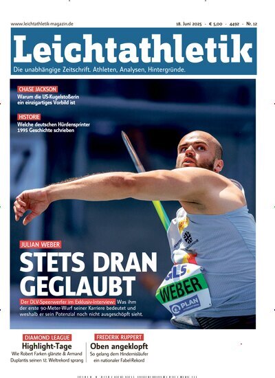 Titelbild der Ausgabe 12/2025 von Leichtathletik. Diese Zeitschrift und viele weitere Sportmagazine als Abo oder epaper bei United Kiosk online kaufen.