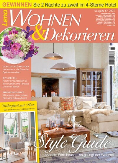 Titelbild der Ausgabe 6/2025 von Lena Wohnen & Dekorieren. Diese Zeitschrift und viele weitere Gartenzeitschriften und Wohnzeitschriften als Abo oder epaper bei United Kiosk online kaufen.
