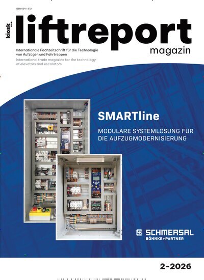 Titelbild der Ausgabe 2/2026 von liftreport magazin. Diese Zeitschrift und viele weitere Industriemagazine und Handwerkmagazine als Abo oder epaper bei United Kiosk online kaufen.