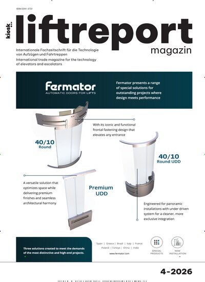 Titelbild der Ausgabe 4/2026 von liftreport magazin. Diese Zeitschrift und viele weitere Industriemagazine und Handwerkmagazine als Abo oder epaper bei United Kiosk online kaufen.