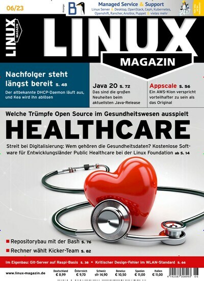 Titelbild der Ausgabe 6/2023 von Linux Magazin. Diese Zeitschrift und viele weitere Computerzeitschriften, Tabletmagazine und Smartphonemagazine als Abo oder epaper bei United Kiosk online kaufen.