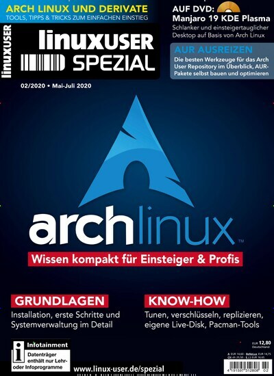 Titelbild der Ausgabe 2/2020 von LinuxUser Spezial. Diese Zeitschrift und viele weitere Computerzeitschriften, Tabletmagazine und Smartphonemagazine als Abo oder epaper bei United Kiosk online kaufen.