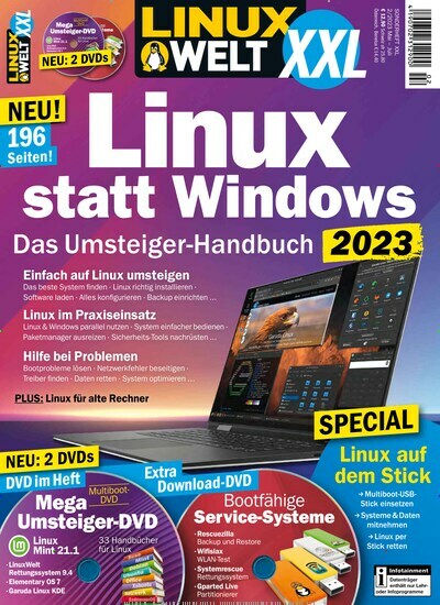 Titelbild der Ausgabe 2/2023 von LinuxWelt XXL. Diese Zeitschrift und viele weitere Audiomagazine, Filmmagazine und Fotozeitschriften als Abo oder epaper bei United Kiosk online kaufen.