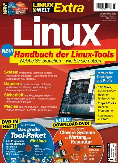 Titelbild der Ausgabe 3/2023 von LinuxWelt XXL. Diese Zeitschrift und viele weitere Audiomagazine, Filmmagazine und Fotozeitschriften als Abo oder epaper bei United Kiosk online kaufen.