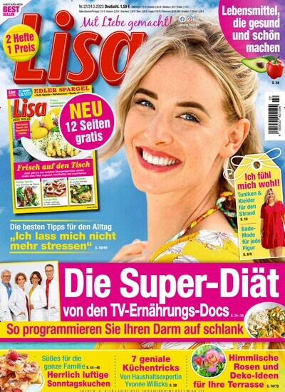 Titelbild der Ausgabe 22/2023 von Lisa. Diese Zeitschrift und viele weitere Frauenzeitschriften als Abo oder epaper bei United Kiosk online kaufen.