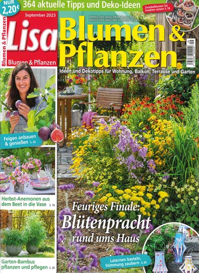 Titelbild der Ausgabe 9/2023 von Lisa - Blumen und Pflanzen. Diese Zeitschrift und viele weitere Gartenzeitschriften und Wohnzeitschriften als Abo oder epaper bei United Kiosk online kaufen.