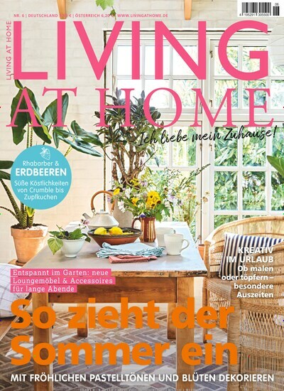 Titelbild der Ausgabe 6/2024 von Living at Home. Diese Zeitschrift und viele weitere Gartenzeitschriften und Wohnzeitschriften als Abo oder epaper bei United Kiosk online kaufen.