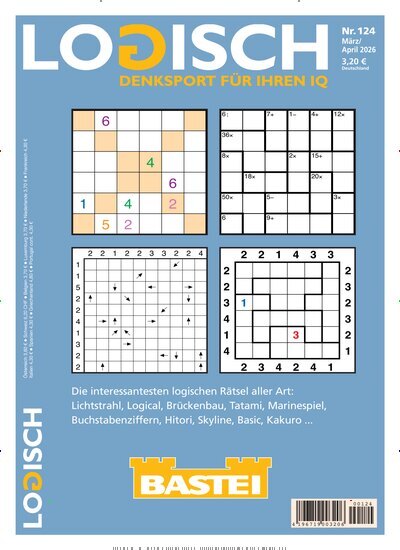 Titelbild der Ausgabe 124/2026 von Logisch. Diese Zeitschrift und viele weitere Groschenromane und Rätselhefte als Abo oder epaper bei United Kiosk online kaufen.