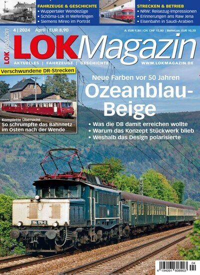 Titelbild der Ausgabe 4/2024 von LOK Magazin. Diese Zeitschrift und viele weitere Reisemagazine, Freizeitmagazine und Wissensmagazine als Abo oder epaper bei United Kiosk online kaufen.